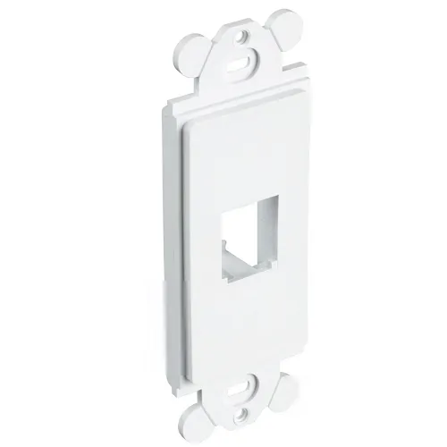 1 Port Mini Com Rectangular Adapter Module Faceplate ABS CFG1WH
