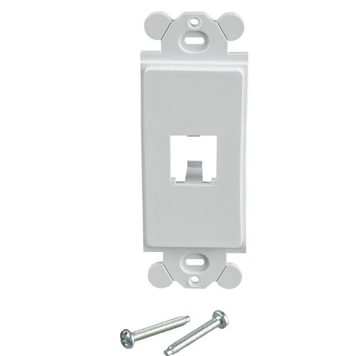 1 Port Mini Com Rectangular Adapter Module Faceplate ABS CFG1WH
