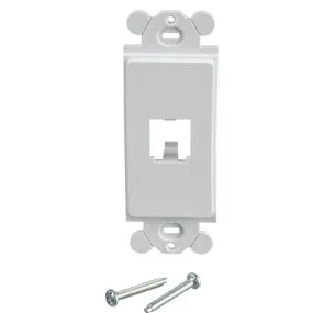1 Port Mini Com Rectangular Adapter Module Faceplate ABS CFG1WH