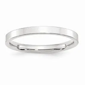 10k White Gold 2.5mm Standard Flat Comfort Fit Wedding Band Ring