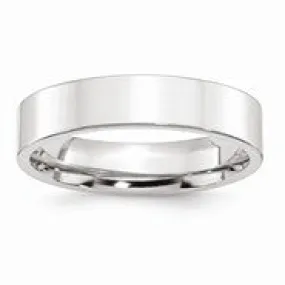 10k White Gold 5mm Standard Flat Comfort Fit Wedding Band Ring