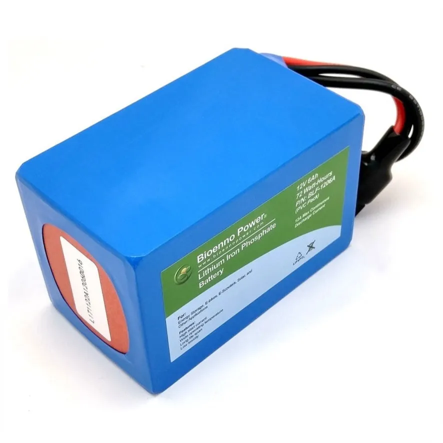 12V 6Ah LiFePO4 Battery - Bioenno Power BLF-1206A