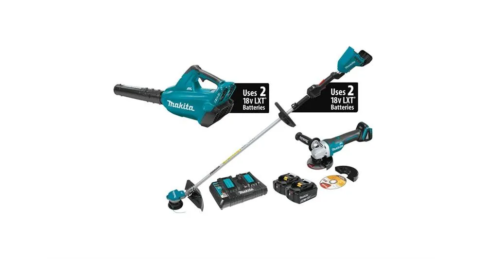 2020 Makita 18V X2 (36V) LXT® Brushless 2-Pc. Combo Kit and Brushless Angle Grinder (XT277PTX)