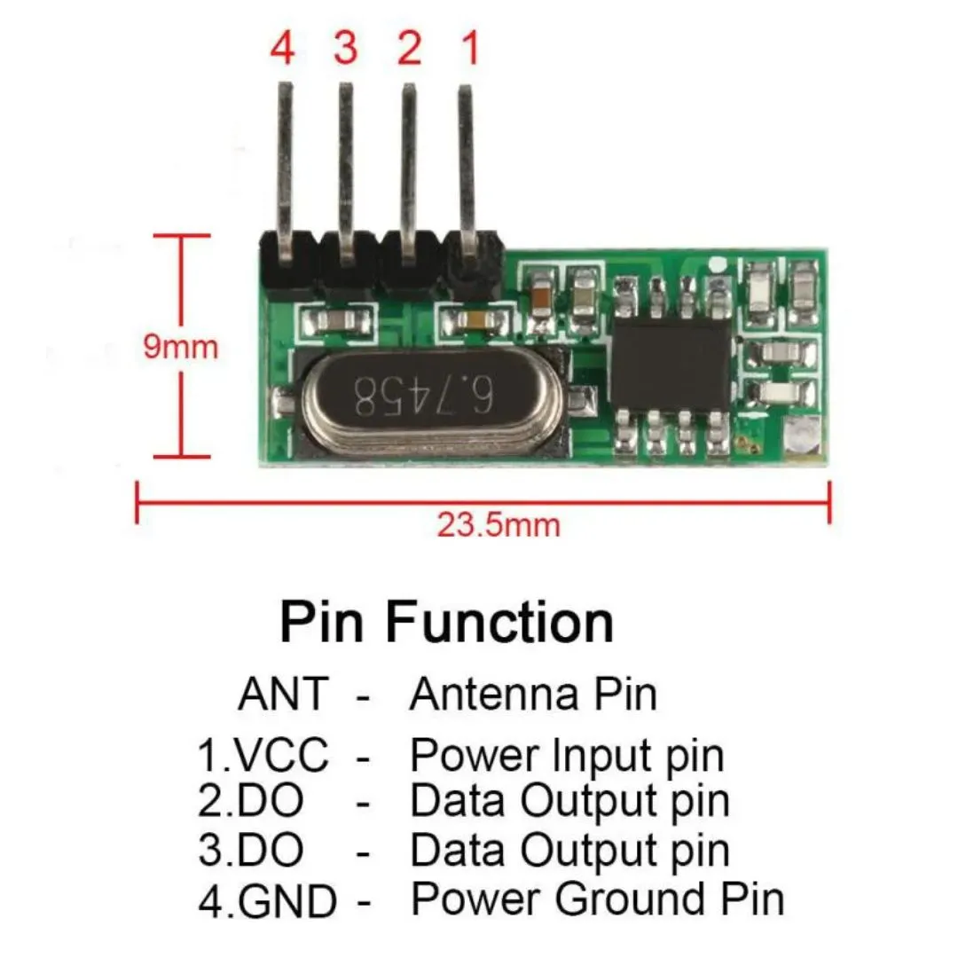 433MHz RF Receiver Module RX217 RX500 with Antenna