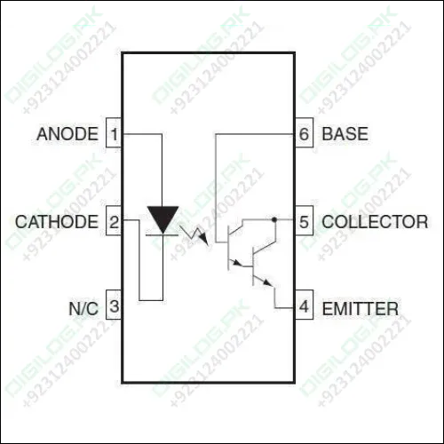 4n33 Optocoupler, Photodarlington Output, High Gain, With Base Connection