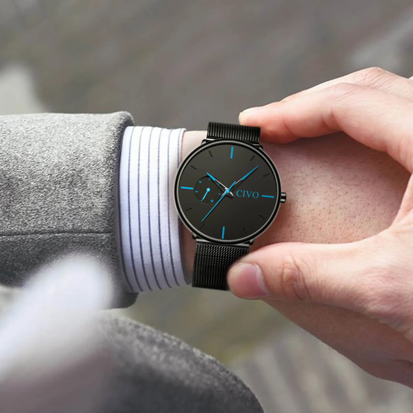 8052C | Quartz Men Watch | Mesh Band