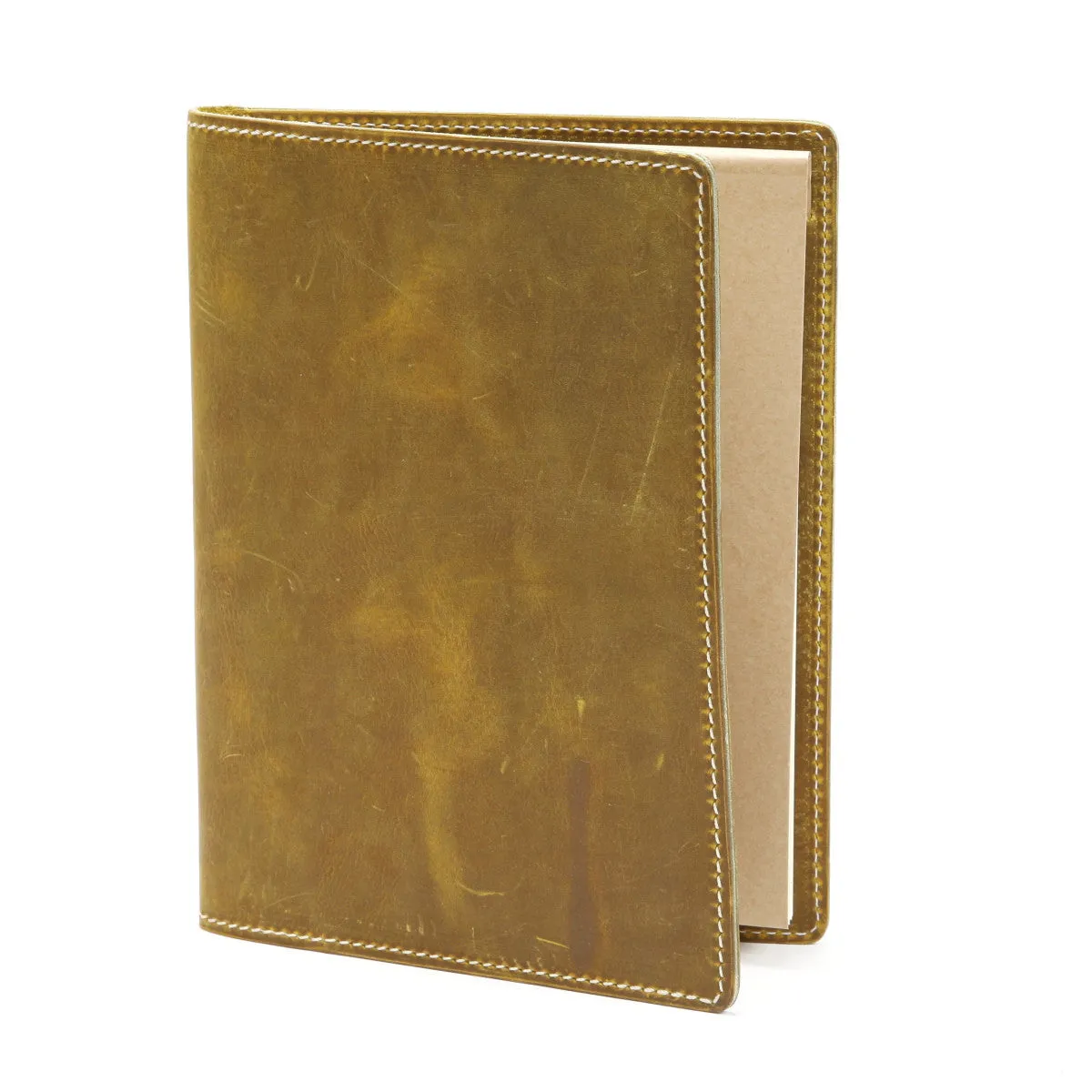 A5 / iPad Mini Leather Notepad Portfolio Case | Matte Yellow