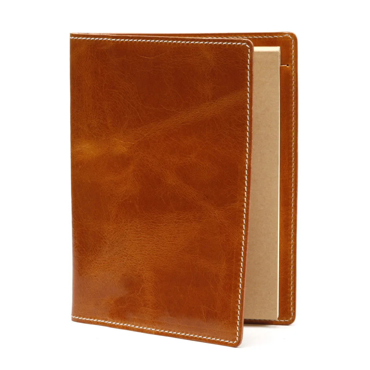 A5 / iPad Mini Leather Notepad Portfolio Case | Matte Yellow