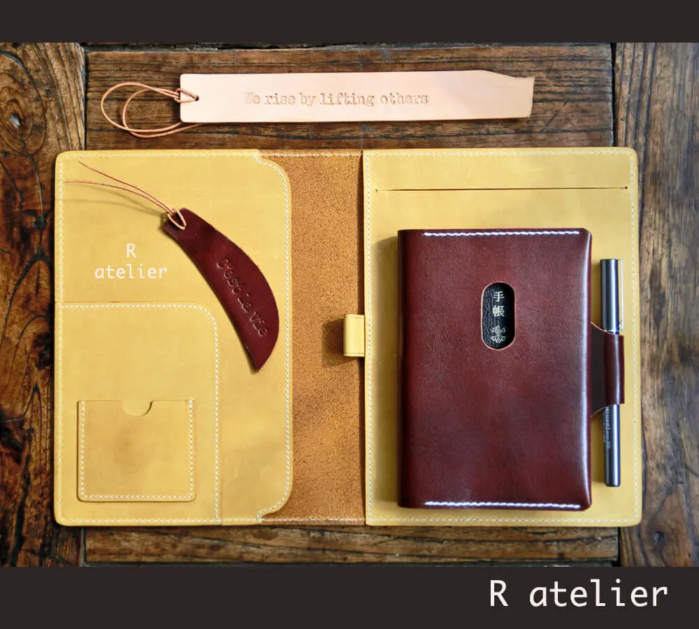 A5 / iPad Mini Leather Notepad Portfolio Case | Matte Yellow