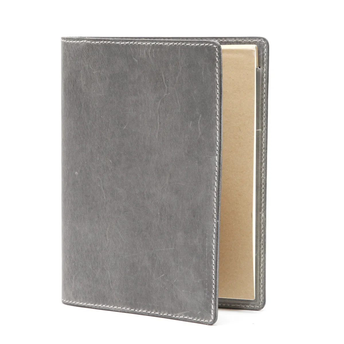 A5 / iPad Mini Leather Notepad Portfolio Case | Matte Yellow