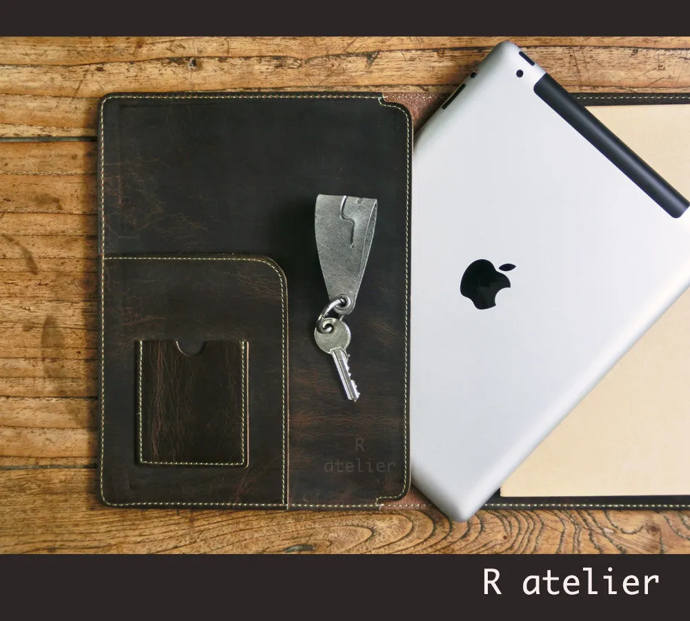 A5 / iPad Mini Leather Notepad Portfolio Case