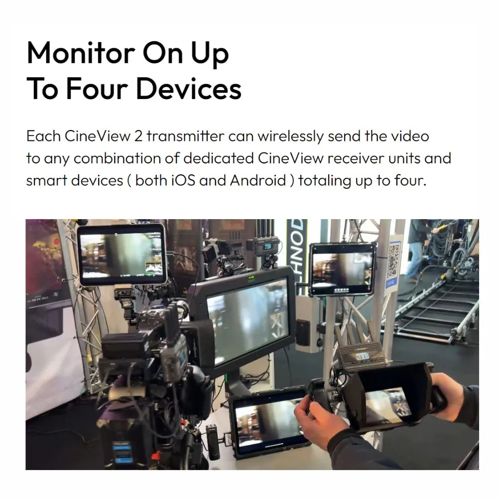 Accsoon CineView 2 SDI / HDMI (TX   RX) 1080p 60fps Wireless Video Transmission System Kit Transmitter Receiver Set with Dual Band 1500ft Max Wireless Range WIFI 5, Direct iOS / Android Devices Transmit for Video Studio Production