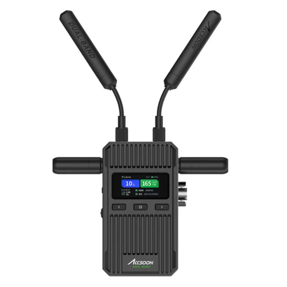 Accsoon CineView 2 SDI / HDMI (TX   RX) 1080p 60fps Wireless Video Transmission System Kit Transmitter Receiver Set with Dual Band 1500ft Max Wireless Range WIFI 5, Direct iOS / Android Devices Transmit for Video Studio Production