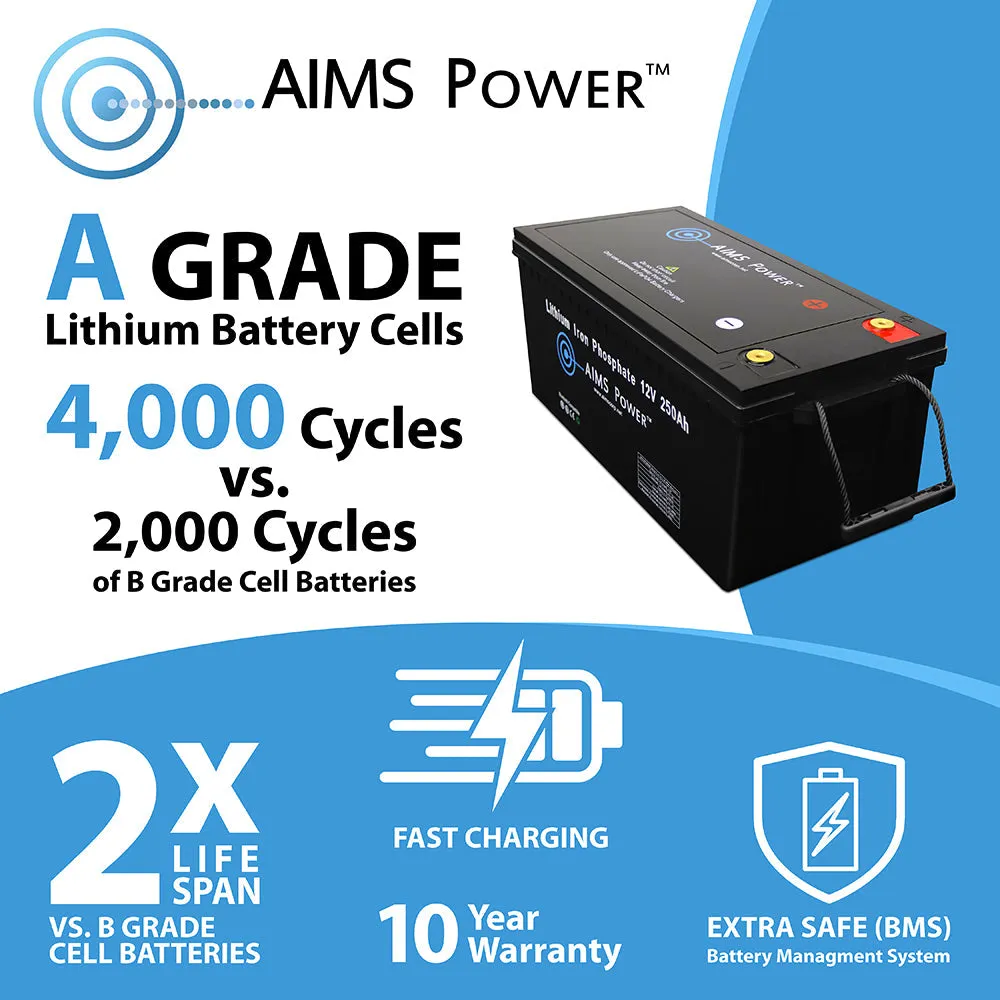 AIMS Power 12V 200Ah Lithium Iron Phosphate Battery