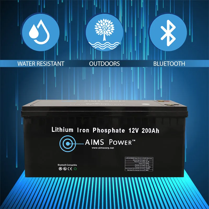 AIMS Power 12V 200Ah Lithium Iron Phosphate Battery