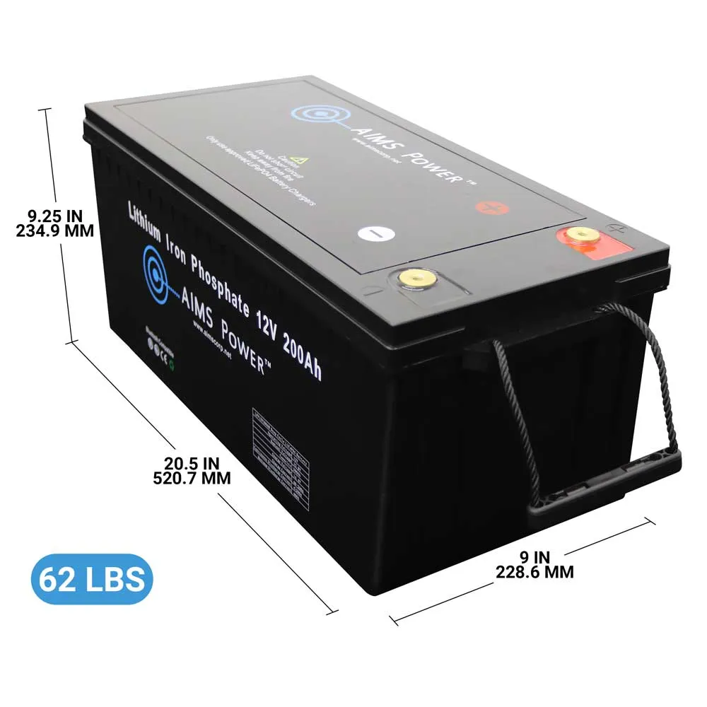 AIMS Power 12V 200Ah Lithium Iron Phosphate Battery