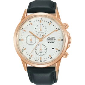 Alba Prestige Sports Chronograph Silver Dial Mens Watch AM3866X
