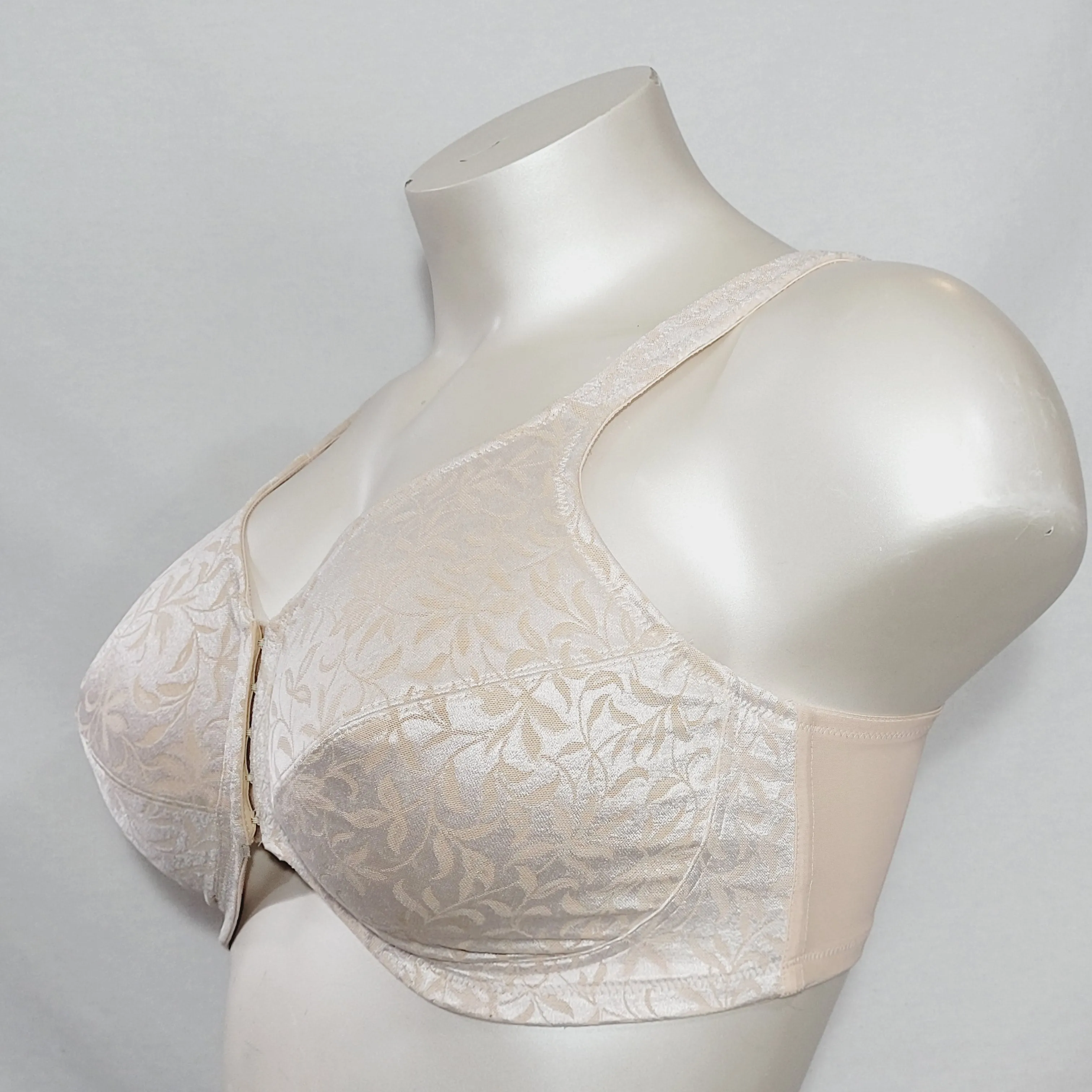 Amoena 2145 Diamond Front & Back Close Pocketed Wire Free Mastectomy Bra 38DD Nude NWOT