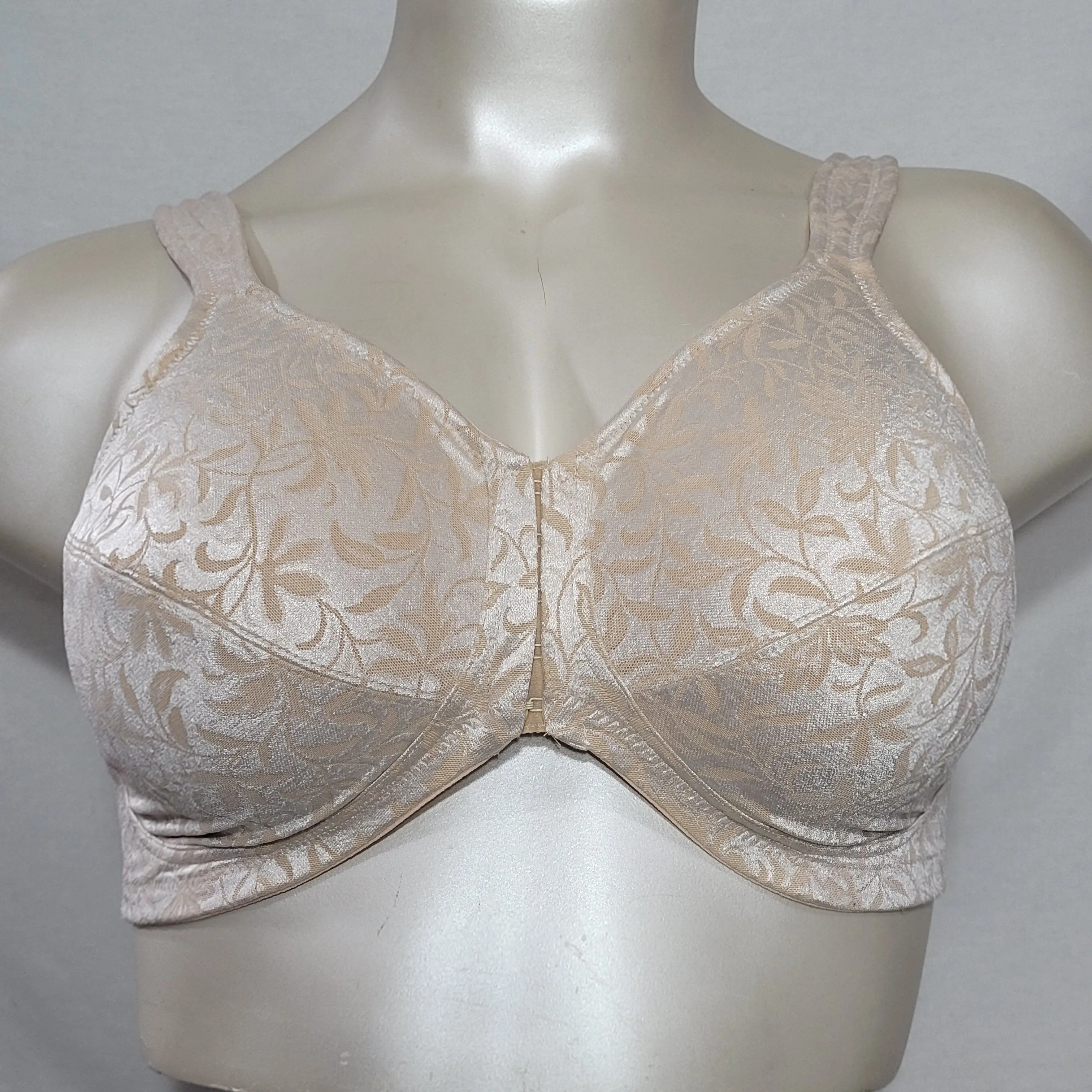 Amoena 2145 Diamond Front & Back Close Pocketed Wire Free Mastectomy Bra 38DD Nude NWOT