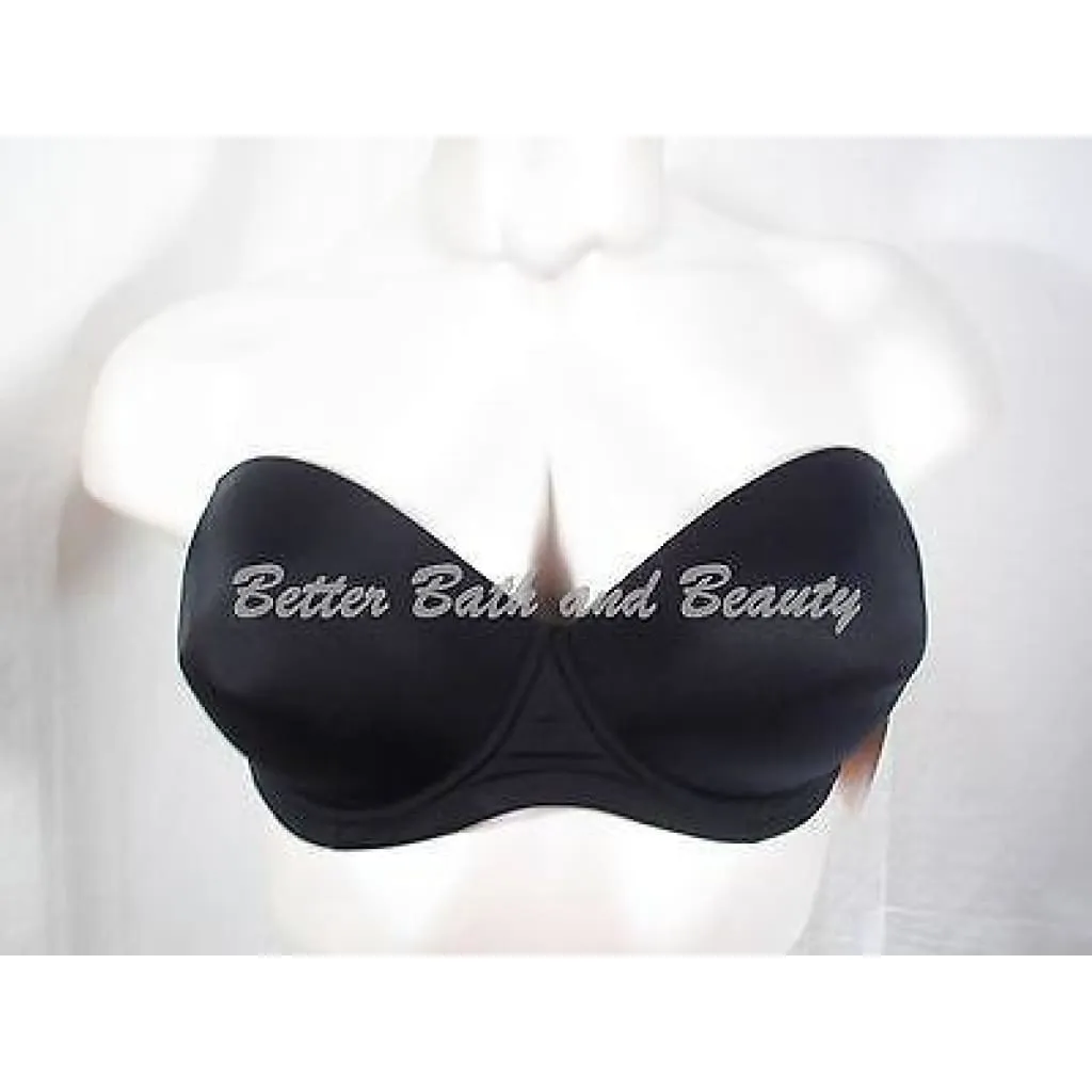 Apostrophe Contour Cup Satin Strapless Underwire Bra 38D Black NEW WITH TAGS