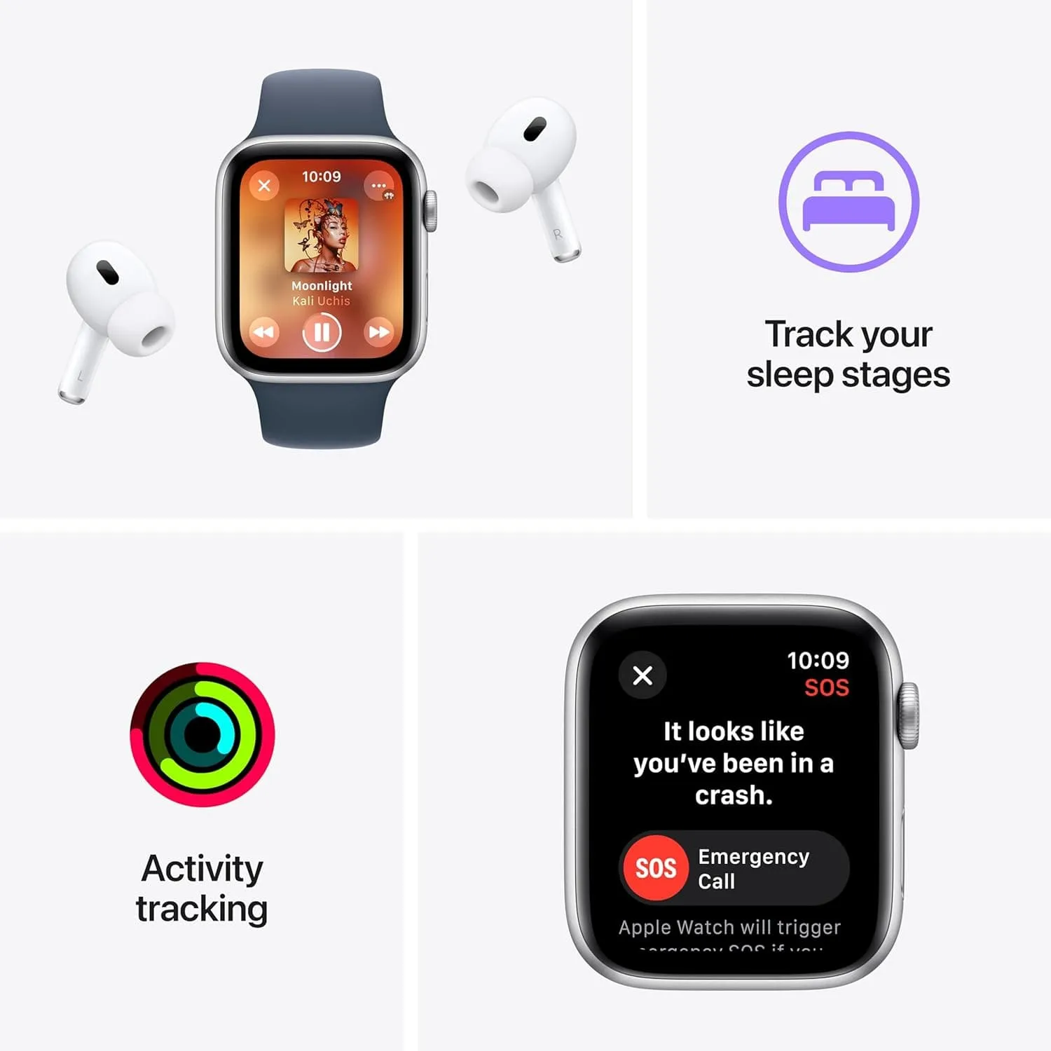 Apple Watch SE 2nd Gen, 2023, GPS, 40mm Smartwatch - Starlight Aluminium Case with Starlight Sport Band (S/M)
