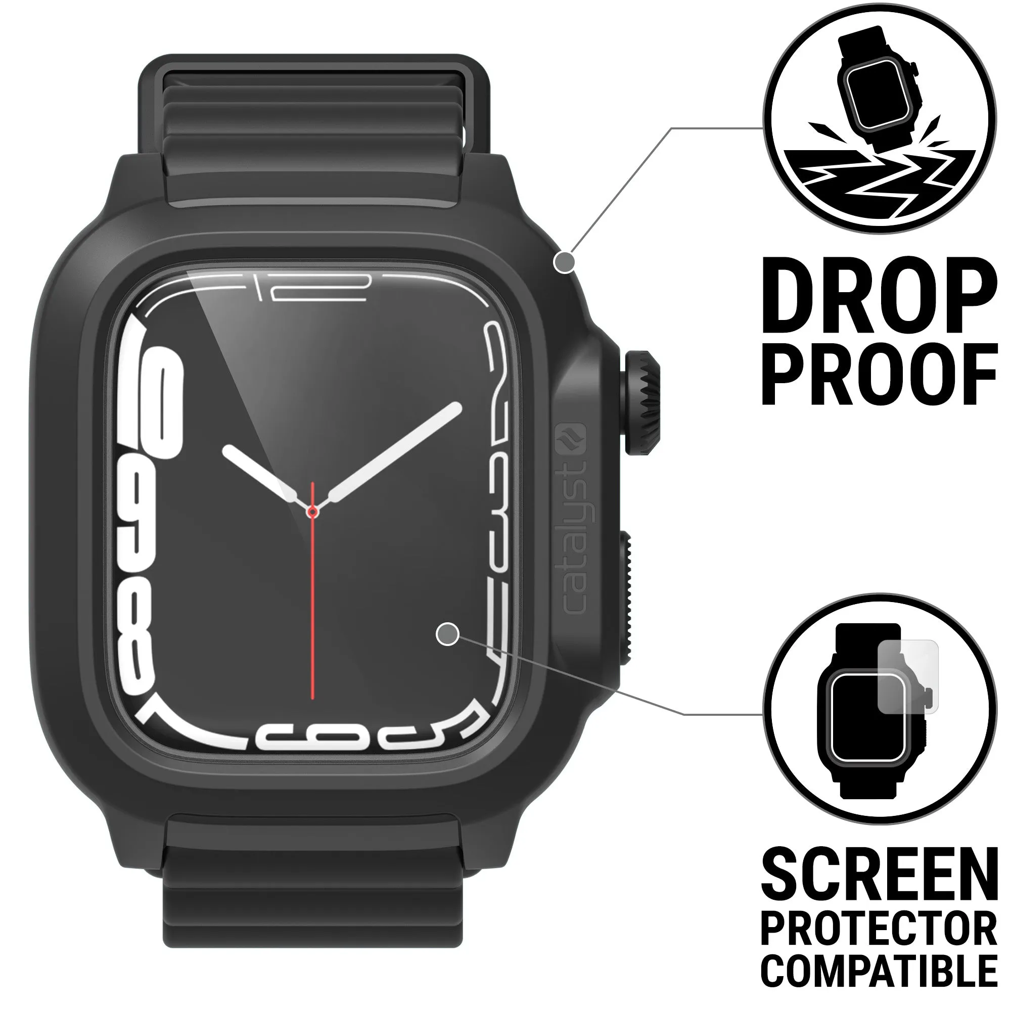 Apple Watch Series 9/8/7, 45mm - 100m Waterproof, Total Protection Case   Band