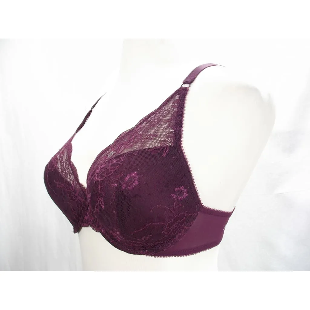 Apt. 9 Intimates Lace Overlay Contour Cup Underwire Bra 36D Deep Burgundy