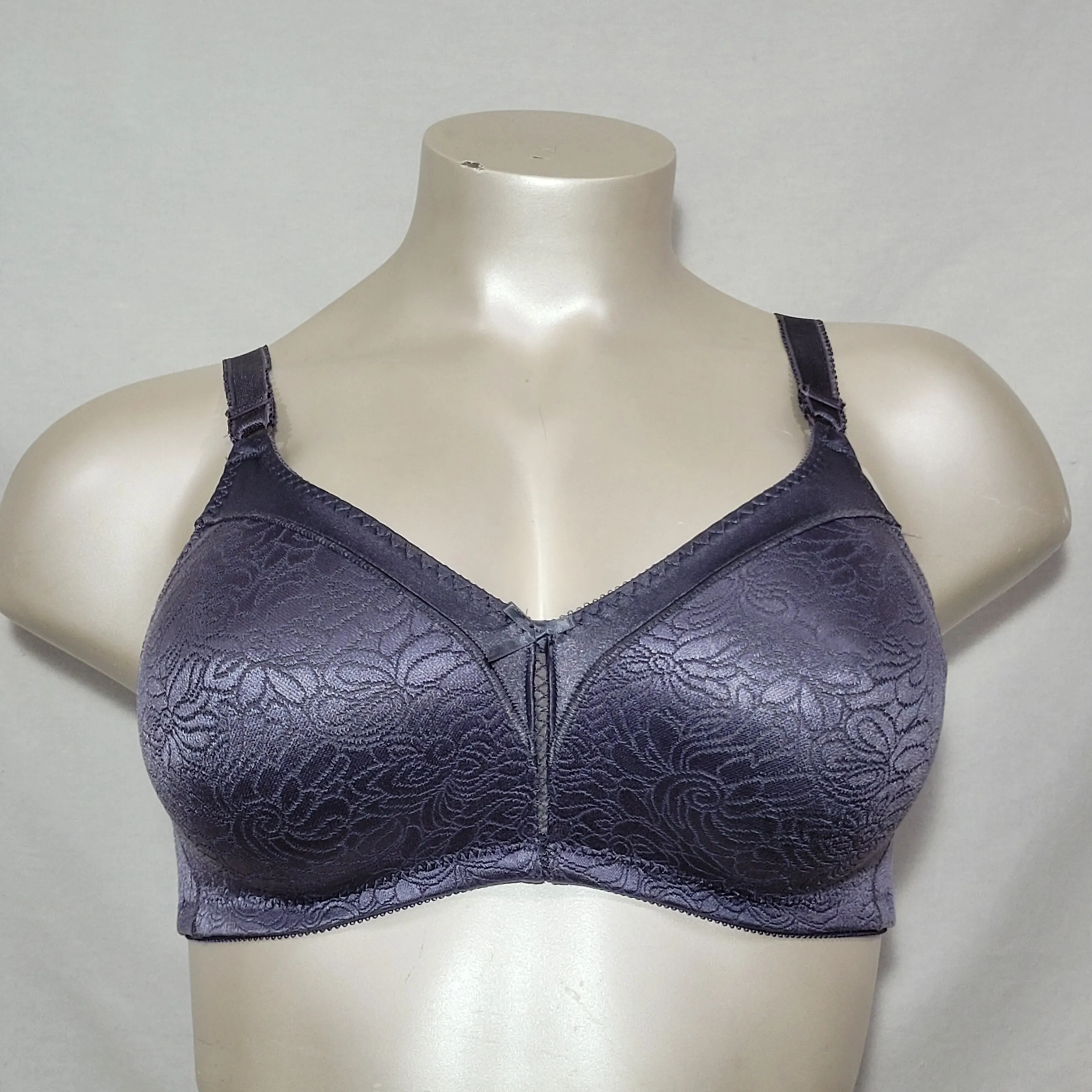 Bali 3372 Double Support Spa Closure Wire Free Bra 38B Private Jet Gray NWT
