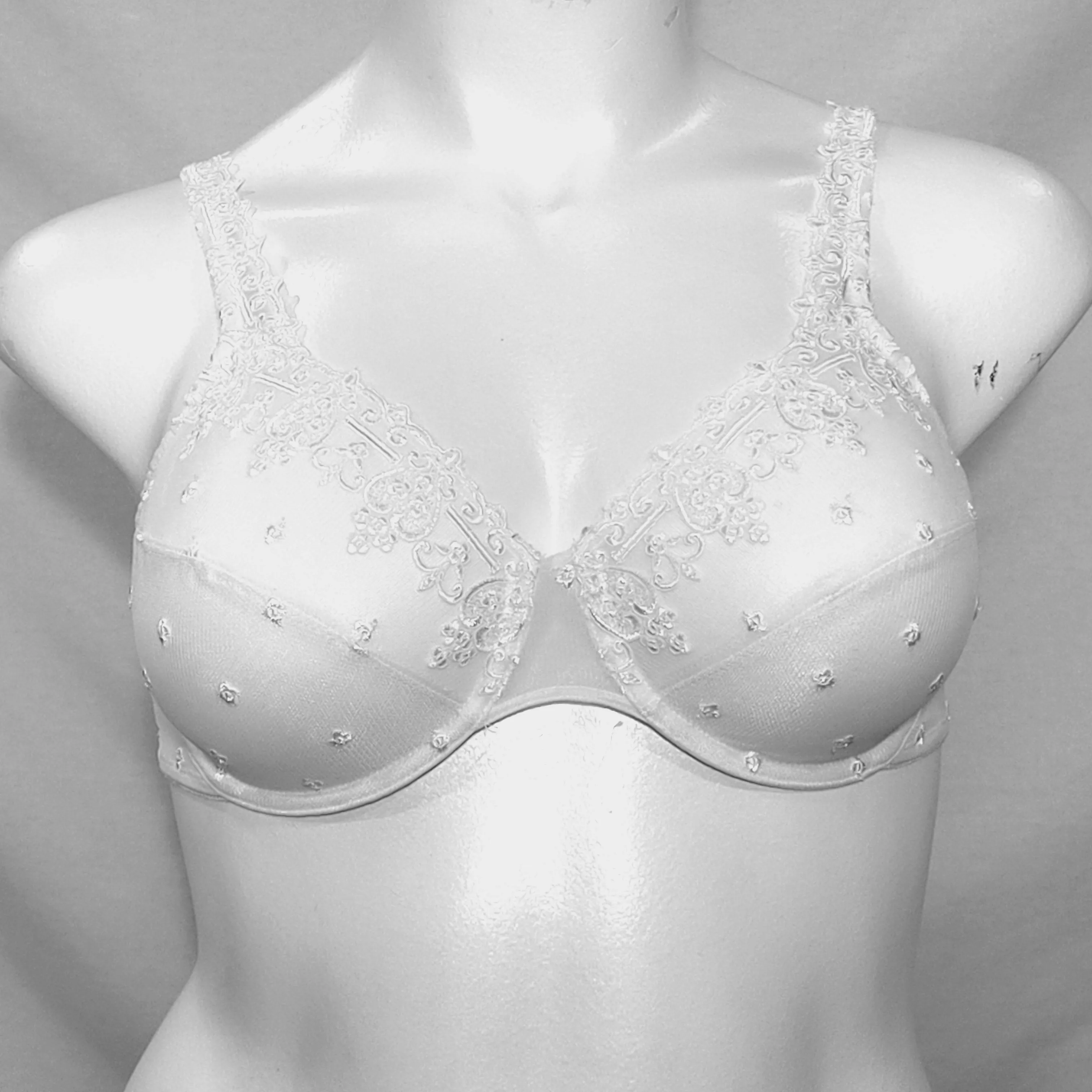 Bali 3573 Semi Sheer Lace Desire Minimizer Underwire Bra 40C White
