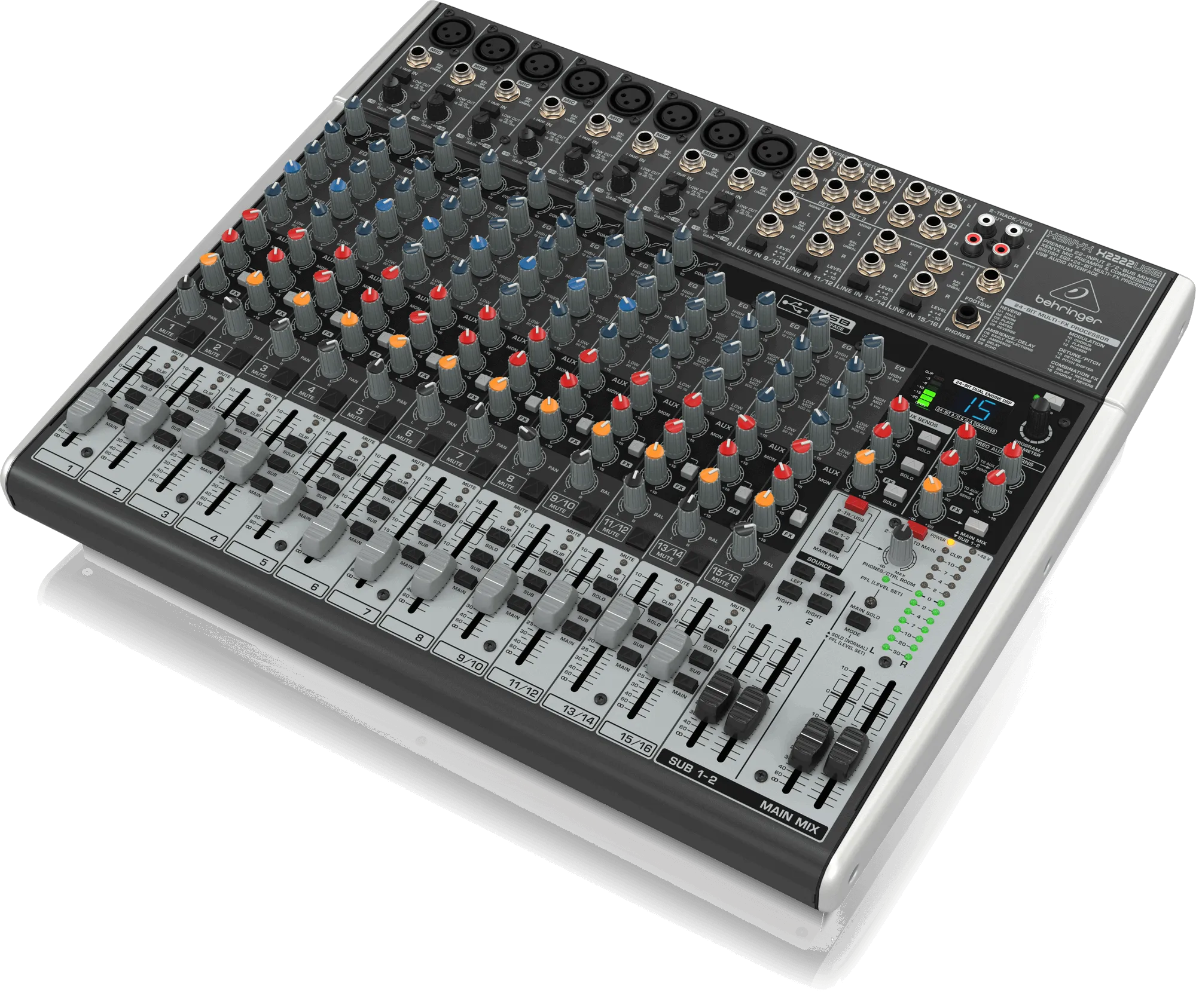 Behringer Xenyx X2222USB Mixer with USB and Effects (Xenyx-X2222USB)