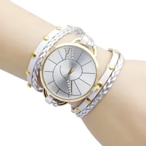 Big Dial Women Bracelet Watch 2016 Fashion Hand Woven Ladies Dress Watch #LSIN