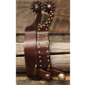 Brown Steel Spurs with Dot Band
