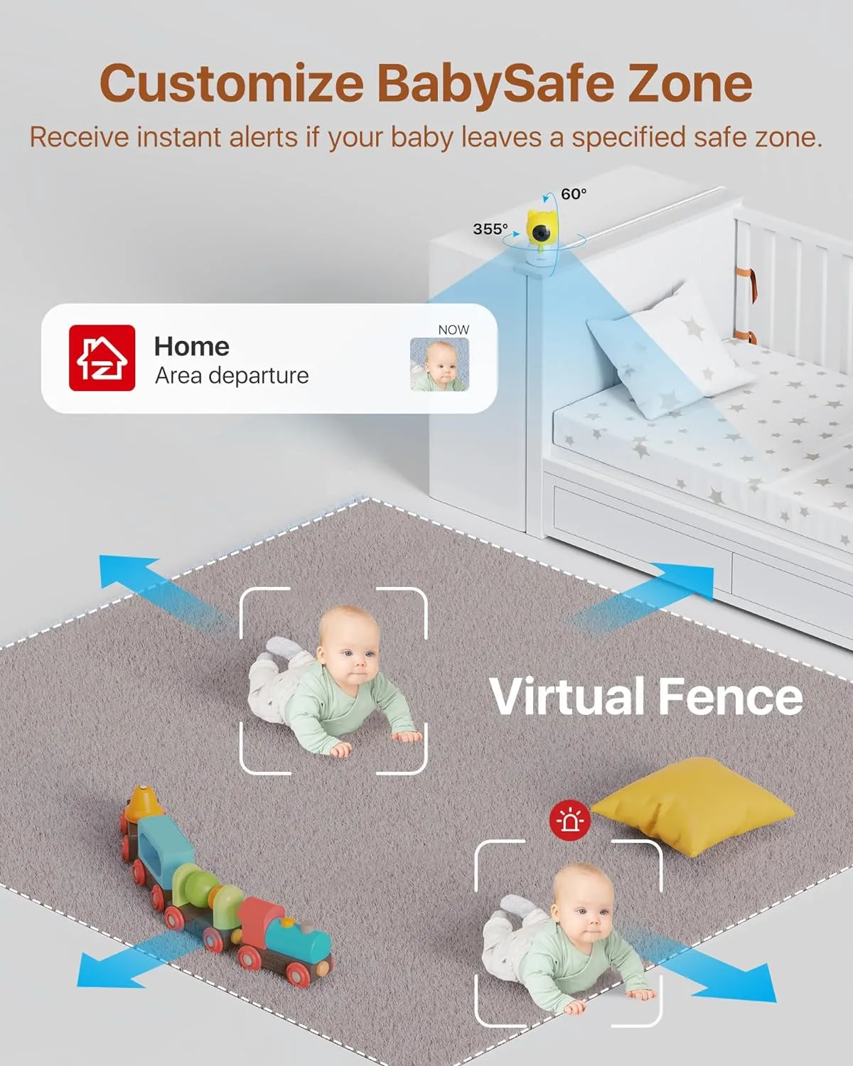 C516 4MP 2.4GHz/5GHz Baby Camera   Face/Sound Detect   Support 256GB Storage