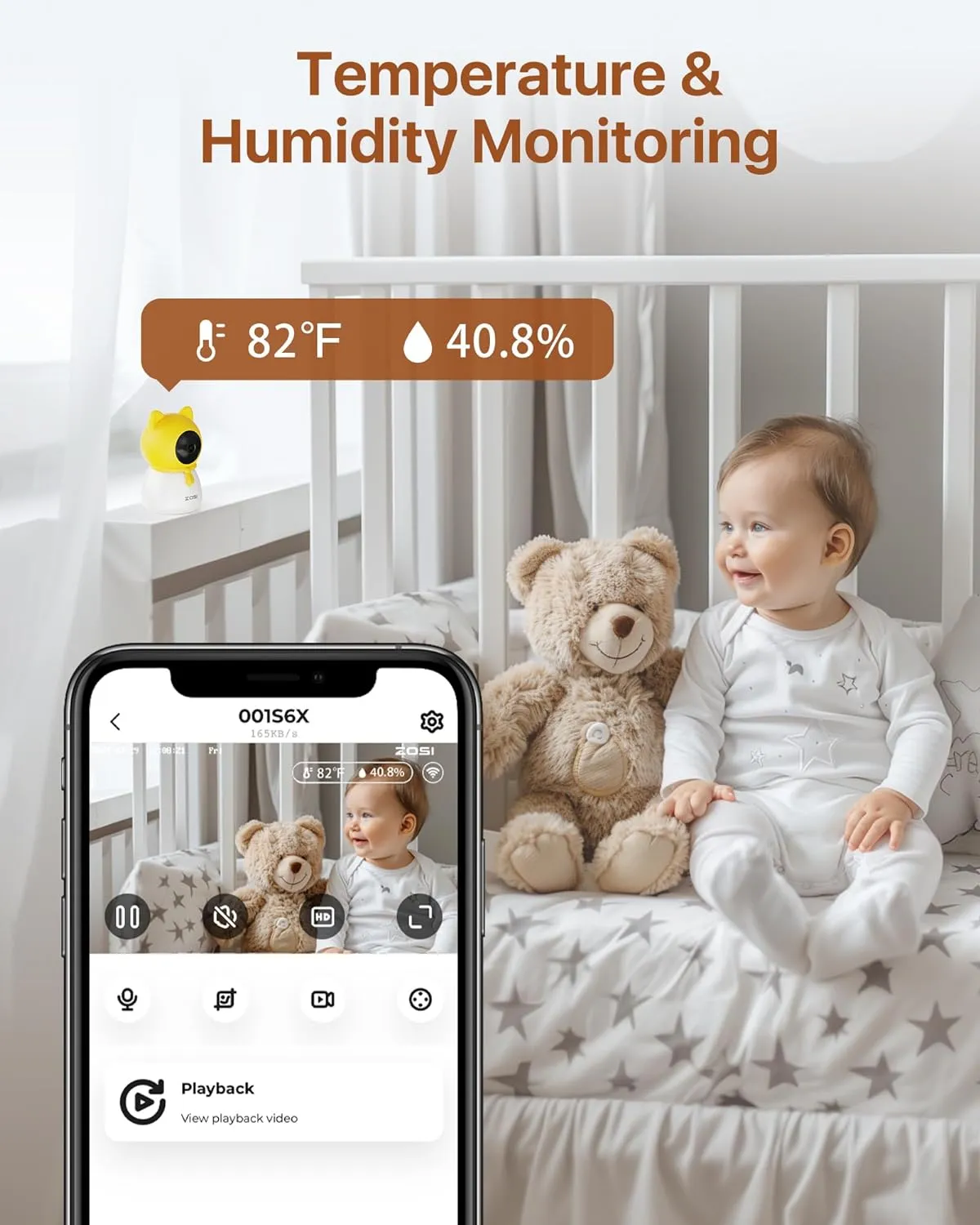C516 4MP 2.4GHz/5GHz Baby Camera   Face/Sound Detect   Support 256GB Storage