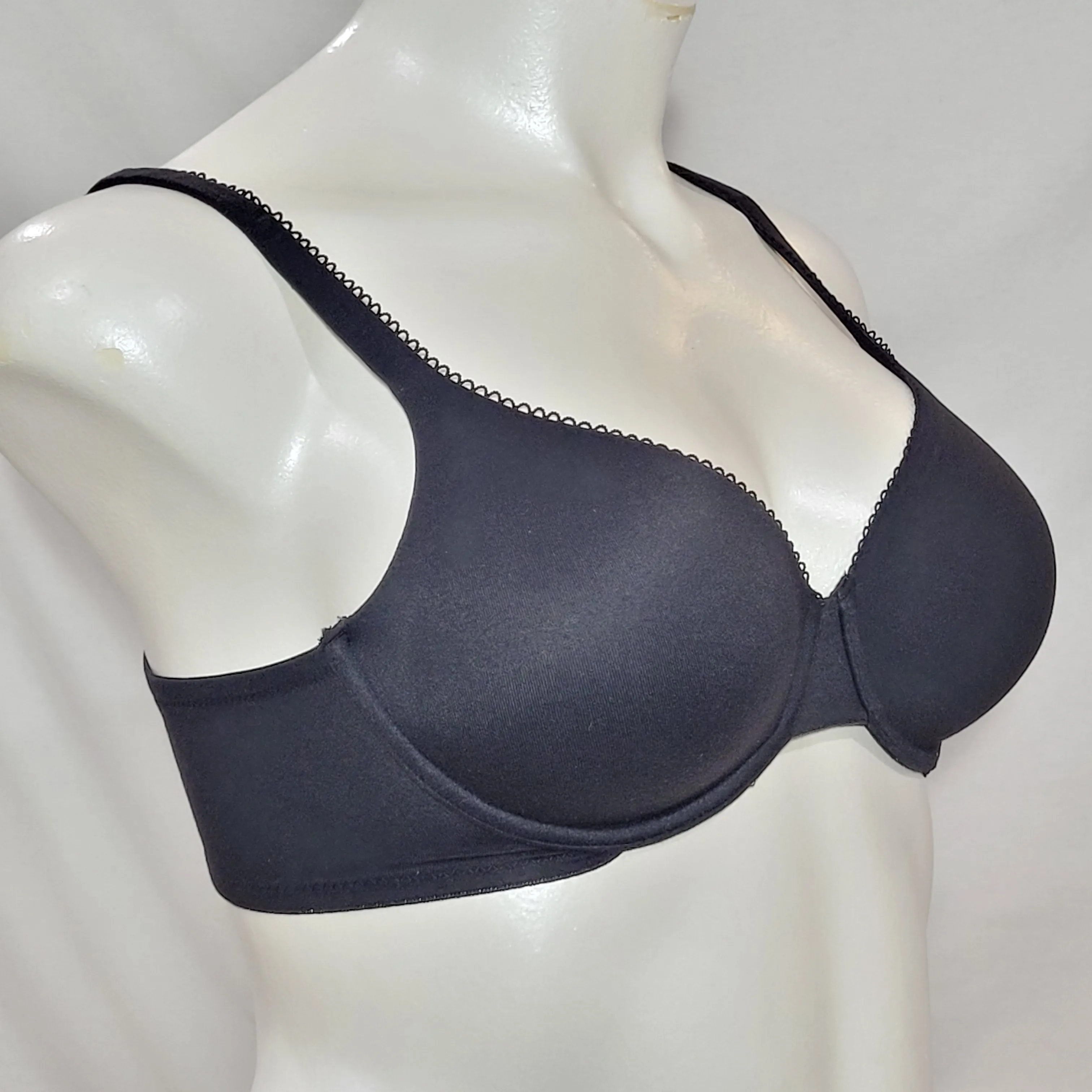 Cabernet 12800 Unlined Seamless Cup Underwire Bra 36D Black