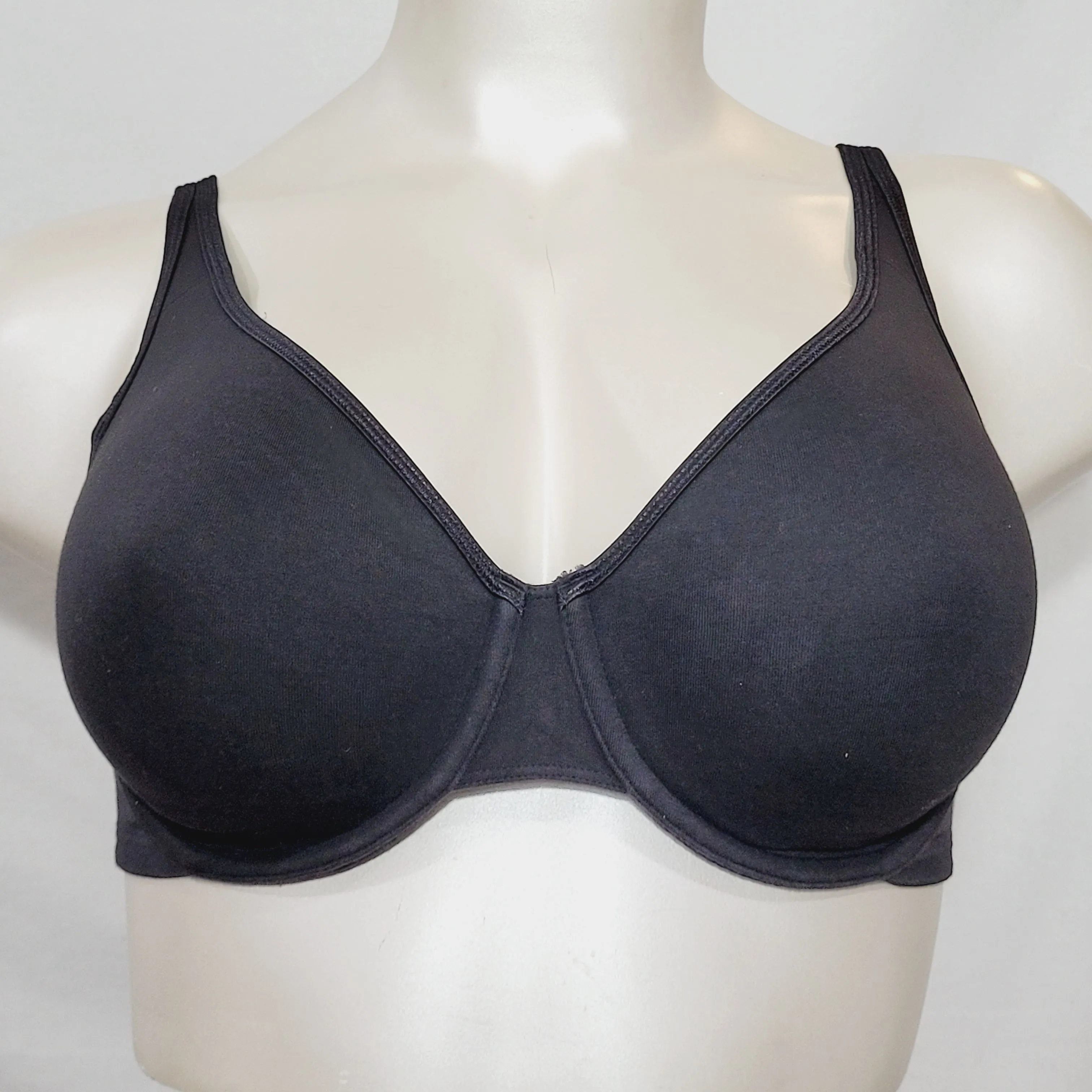 Cacique 92% Cotton UNLINED Seamless Cup Underwire Bra 40D Black