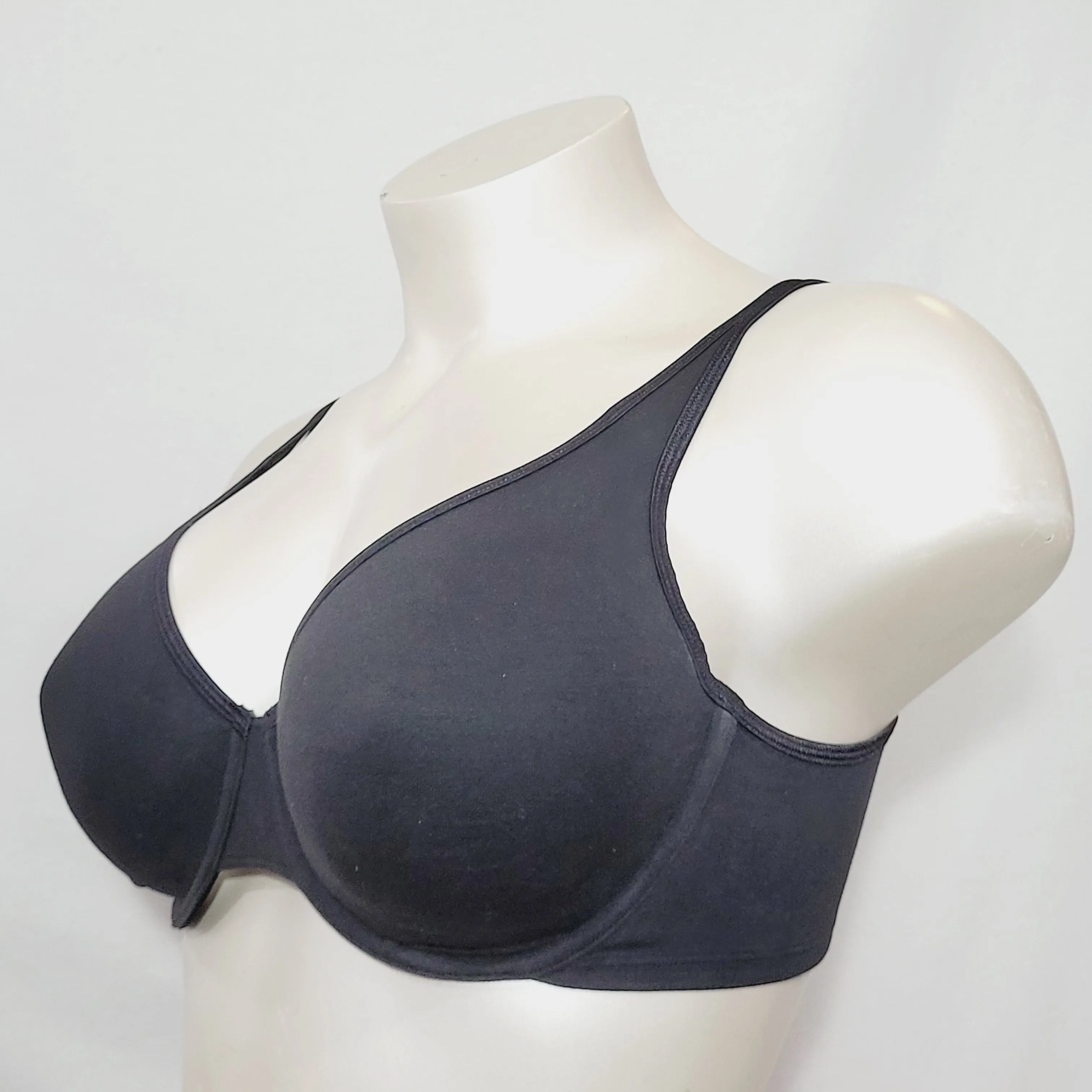 Cacique 92% Cotton UNLINED Seamless Cup Underwire Bra 40D Black