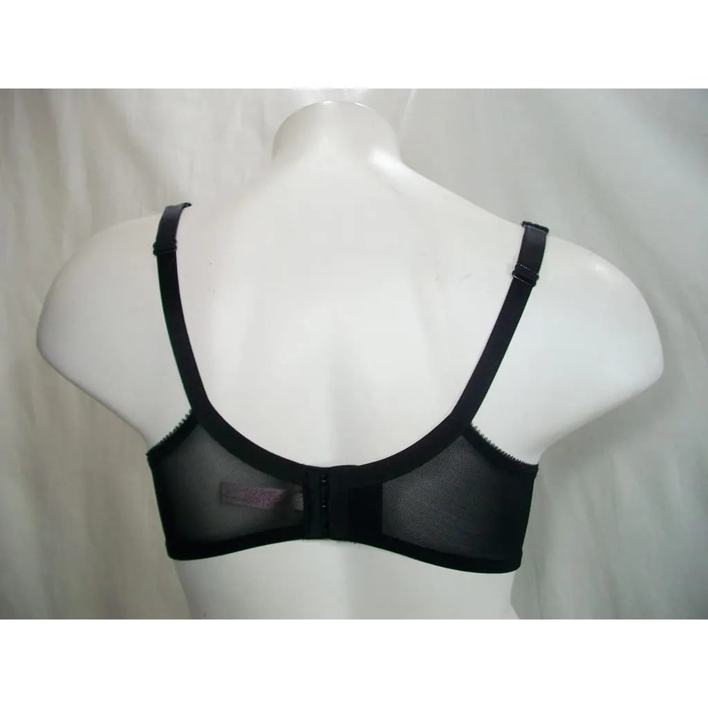 Cacique Lace Illusion Neckline French Full Coverage Underwire Bra 40C Black NWOT