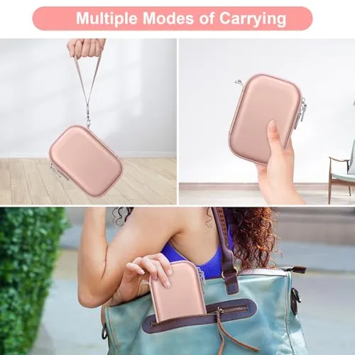 Canboc Carrying Case for KODAK Printomatic Digital Instant Print Camera, Mesh Bag fit Photo Paper, Cable, Rose Gold