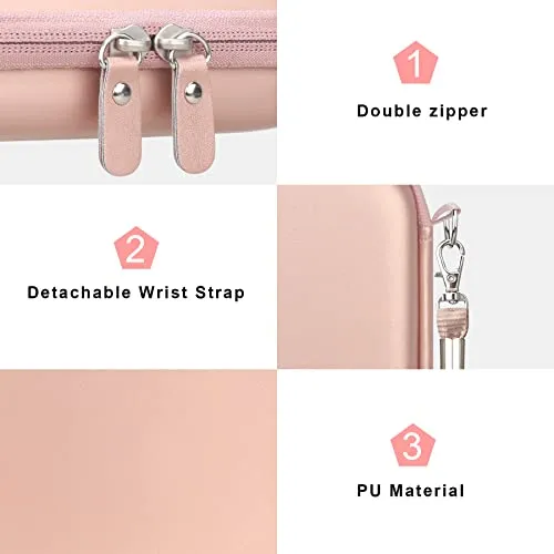 Canboc Carrying Case for KODAK Printomatic Digital Instant Print Camera, Mesh Bag fit Photo Paper, Cable, Rose Gold