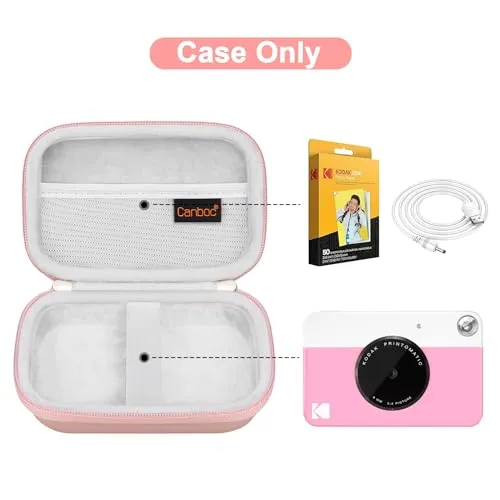 Canboc Carrying Case for KODAK Printomatic Digital Instant Print Camera, Mesh Bag fit Photo Paper, Cable, Rose Gold