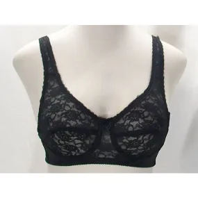 Claudio Nucci Semi Sheer Lace Divided Cup Underwire Bra 36B Black
