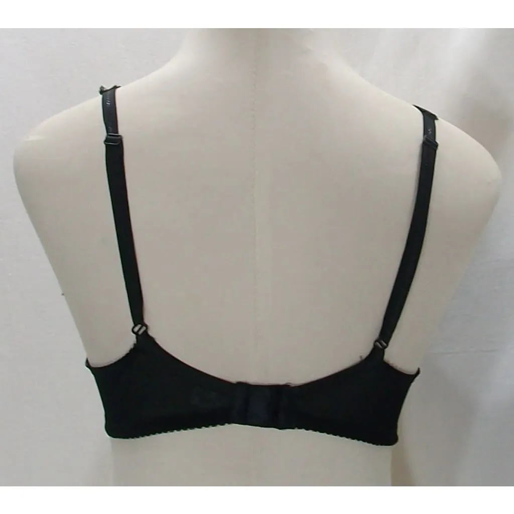 Claudio Nucci Semi Sheer Lace Divided Cup Underwire Bra 36B Black