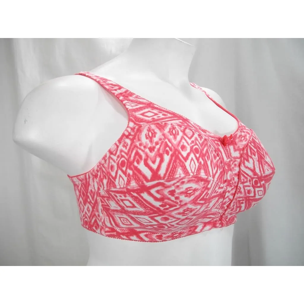 Comfort Choice 27-0576-2 100% Cotton Wire Free Bra 38D Pink & White