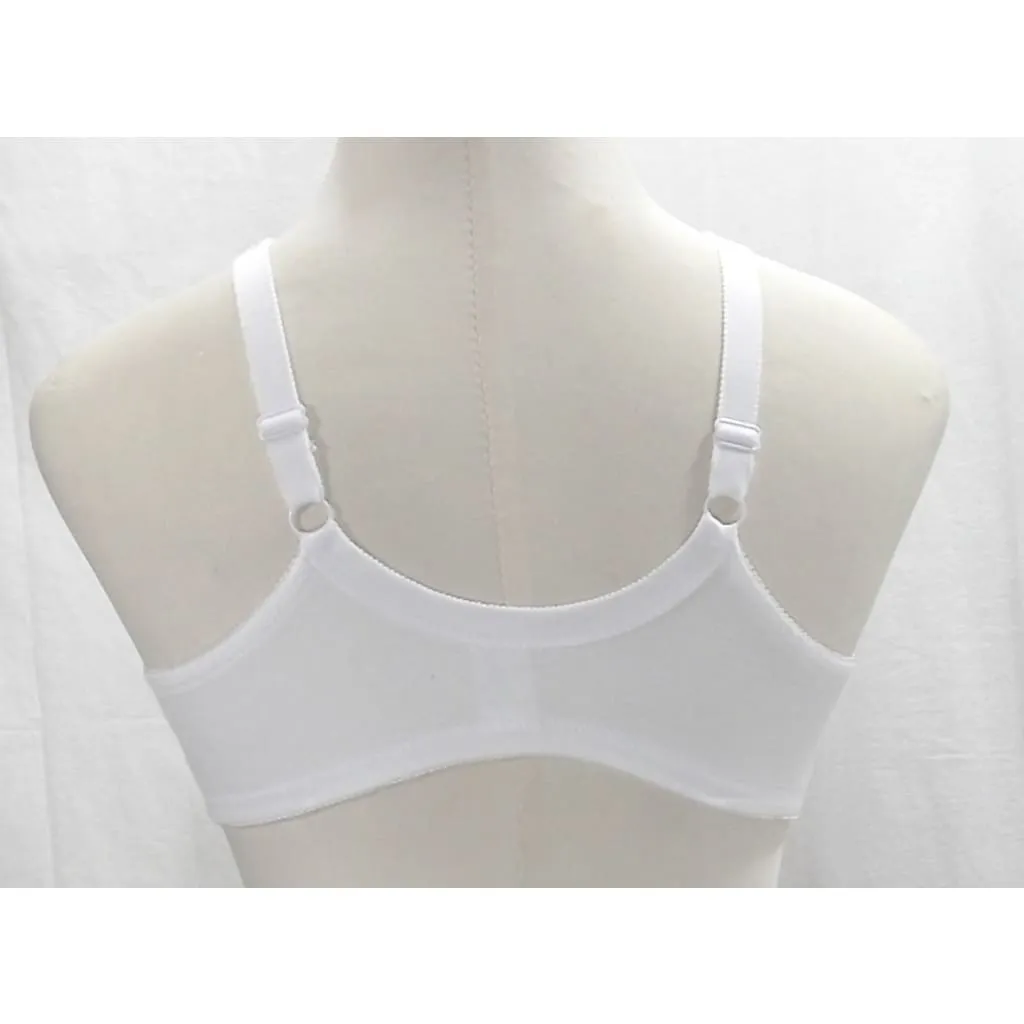 Comfort Choice 27-1096-0 100% Cotton Front Close Wire Free Bra 38B White
