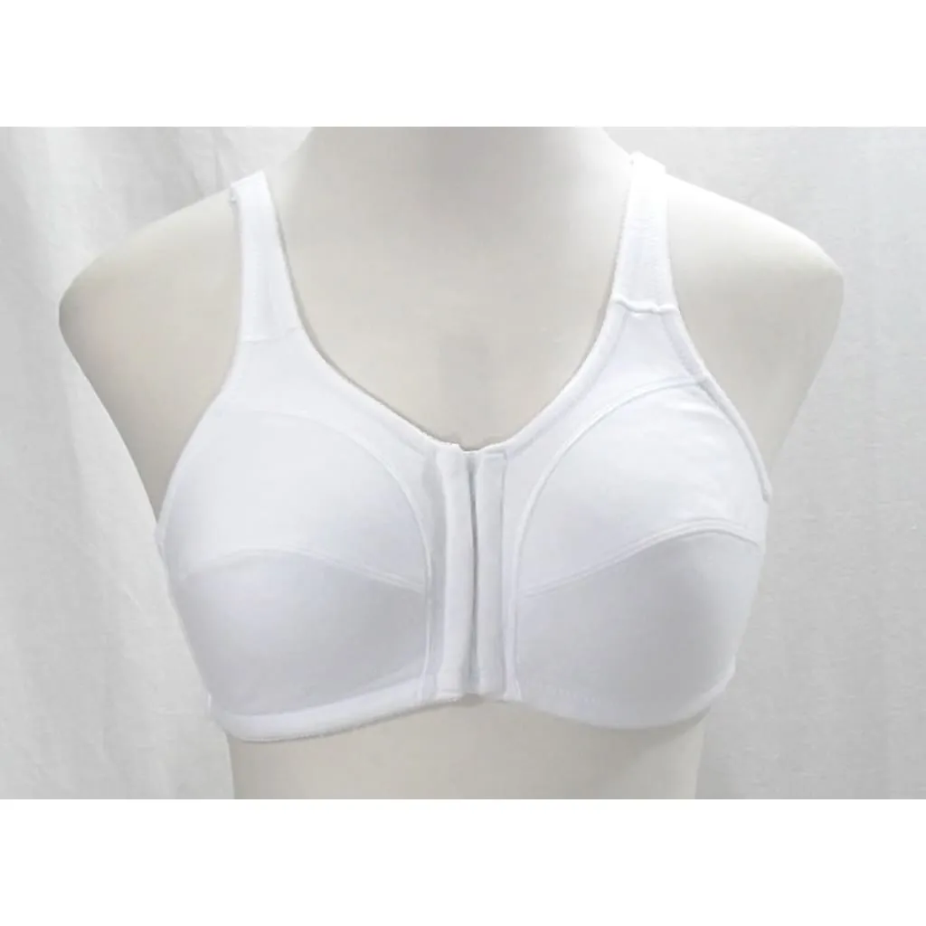 Comfort Choice 27-1096-0 100% Cotton Front Close Wire Free Bra 38B White
