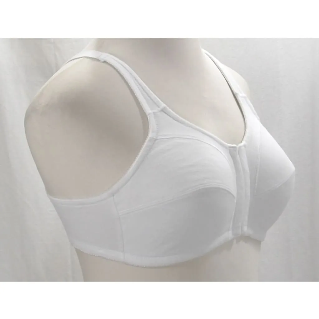 Comfort Choice 27-1096-0 100% Cotton Front Close Wire Free Bra 38B White