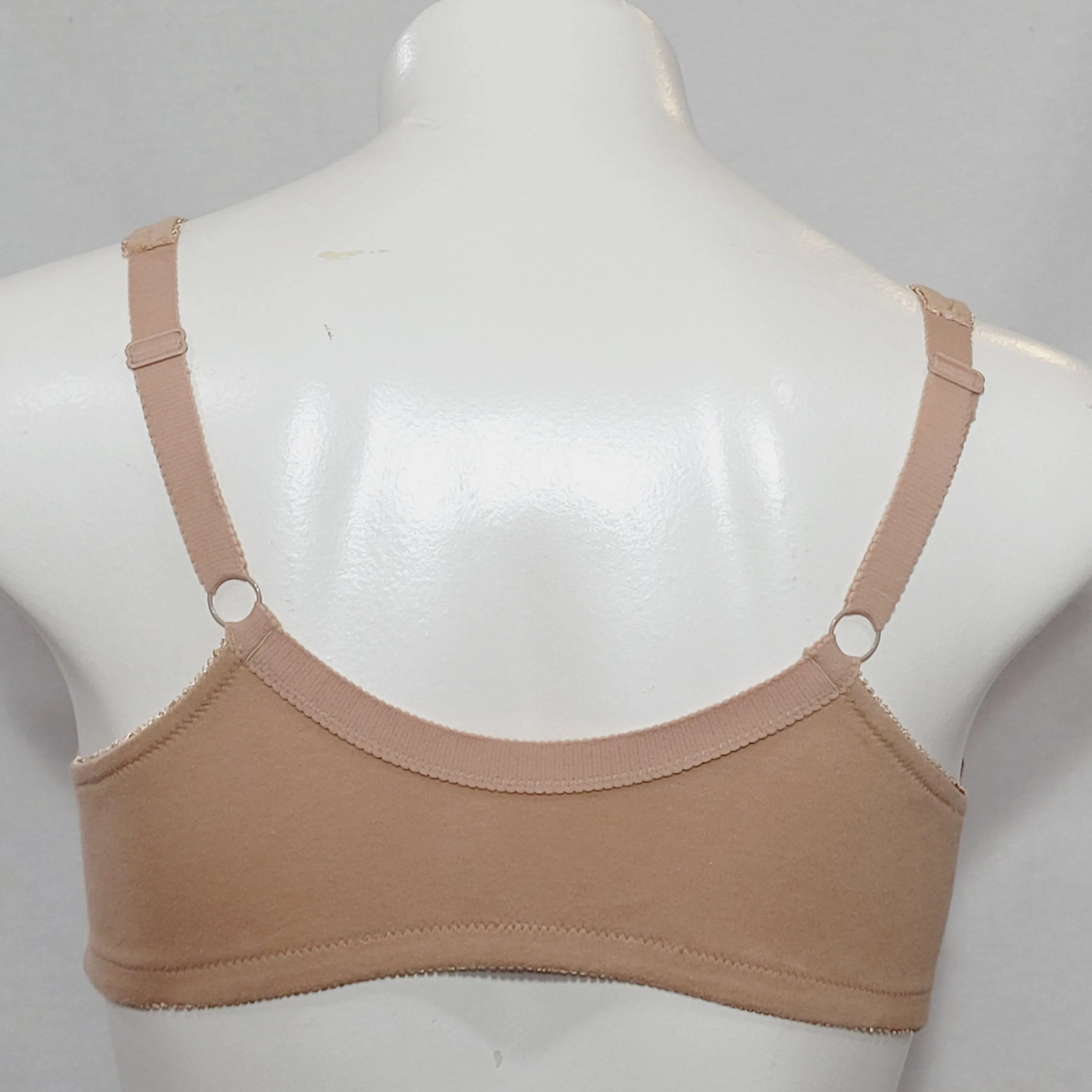 Comfort Choice 27-1111-7 100% Cotton Front Close Wire Free Bra 40DD Nude