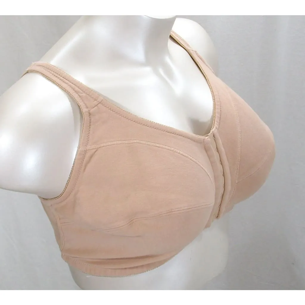 Comfort Choice 27-1111-7 100% Cotton Front Close Wire Free Bra 40DD Nude