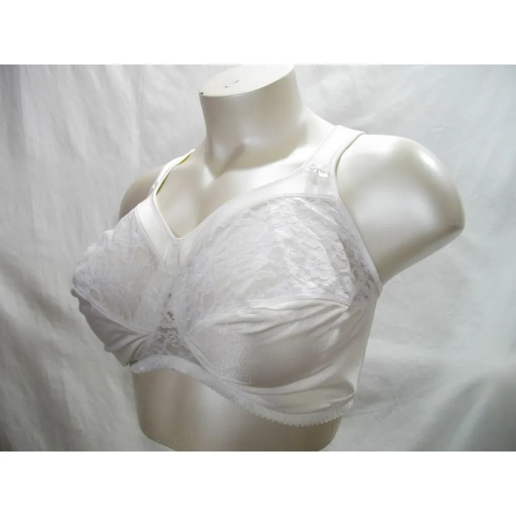 Comfort Choice 27-2223-9 Lace Divided Cup  Wire Free Bra 52C White